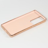 Hülle Samsung Galaxy S21 Ultra 5G - Gummi Bronze mit Ring - Rosa