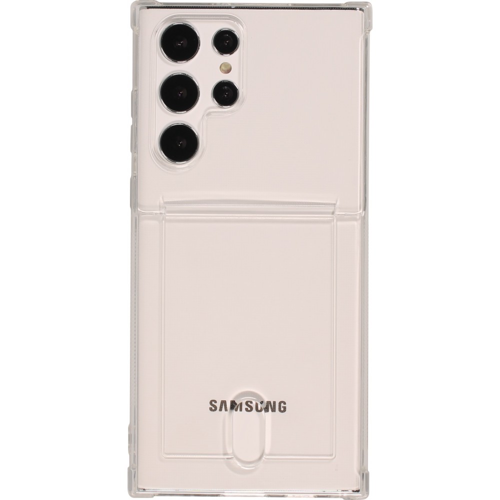 Samsung Galaxy S23 Ultra Case Hülle - Gummi Bumper Kartenhalter - Transparent