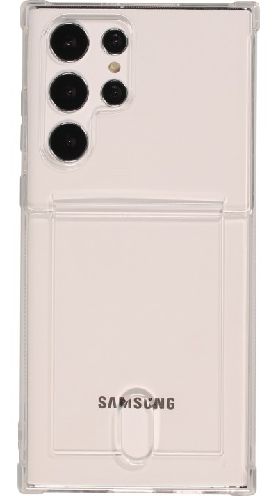 Samsung Galaxy S25 Ultra Case Hülle - Gummi Bumper Kartenhalter - Transparent