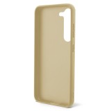 Samsung Galaxy S23 Case Hülle - Guess Gold Glitter mit goldenem Metalllogo - Gold