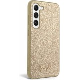 Galaxy S24 Case Hülle - Guess Gold Paillettes mit goldenem Metall-Logo - Gold