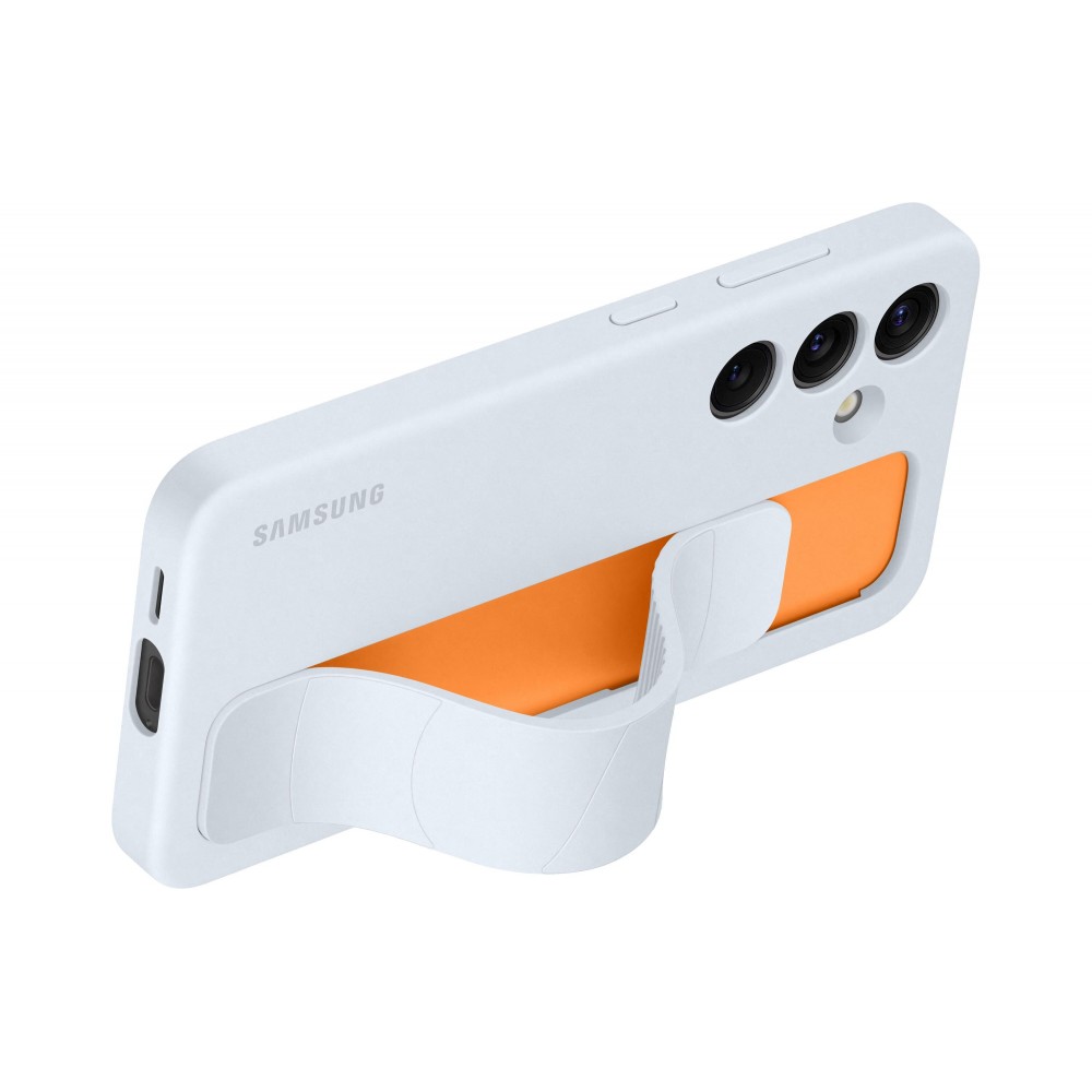 Galaxy S24 Case Hülle - Samsung offizielle Soft-Touch-Silikon mit integriertem abnehmbarem Ständer - Hellblau