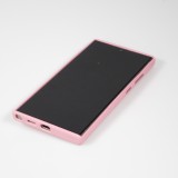 Galaxy S24 Ultra Case H&uuml;lle - Vollst&auml;ndig genarbtes Luxuskalbsleder mit Metallkn&ouml;pfen und MagSafe - Rosa