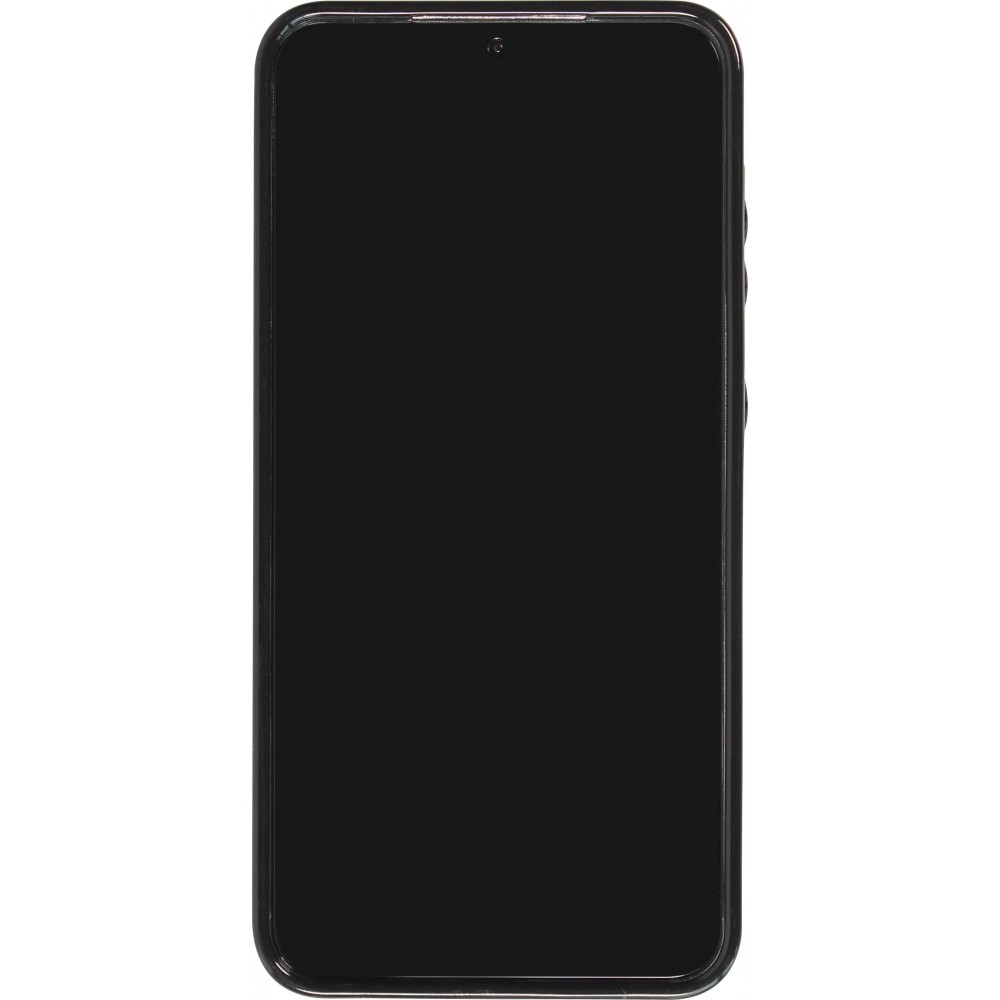Galaxy S24 Ultra Case H&uuml;lle - Silikon case mit Kunstleder Oberfl&auml;che und aufklappbarem Portemonnaie - Schwarz