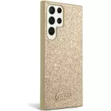 Galaxy S24 Ultra Case H&uuml;lle - Guess Gold Paillettes mit goldenem Metall-Logo - Gold