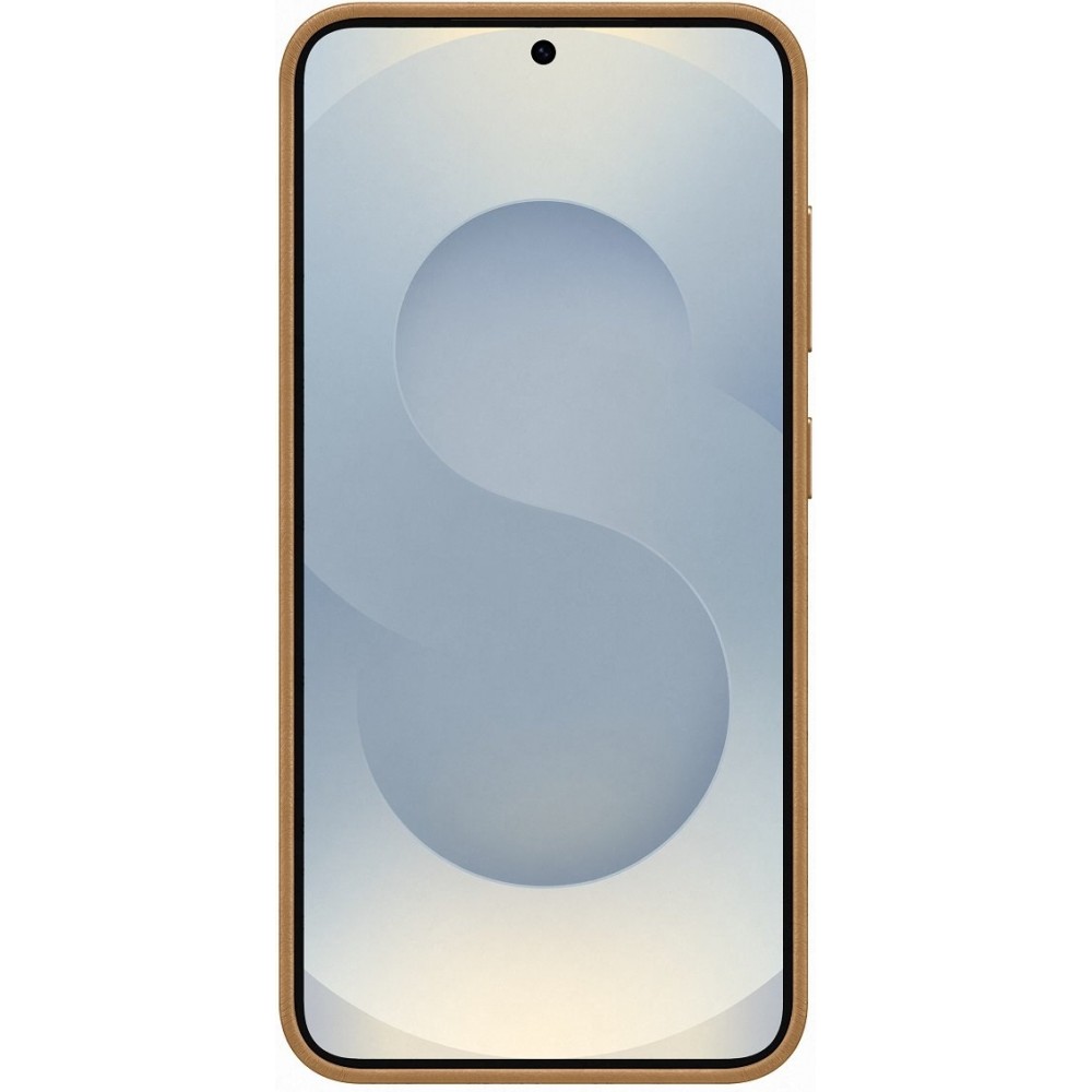 Galaxy S25 Case H&uuml;lle - Premium Vegan Leder Backcover KindSuit - Gold