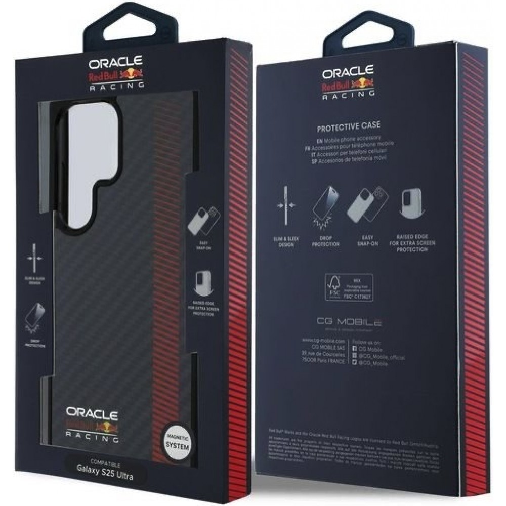 Galaxy S25 Ultra Case Hülle - Red Bull Racing Carbon Powerbar MagSafe - Schwarz