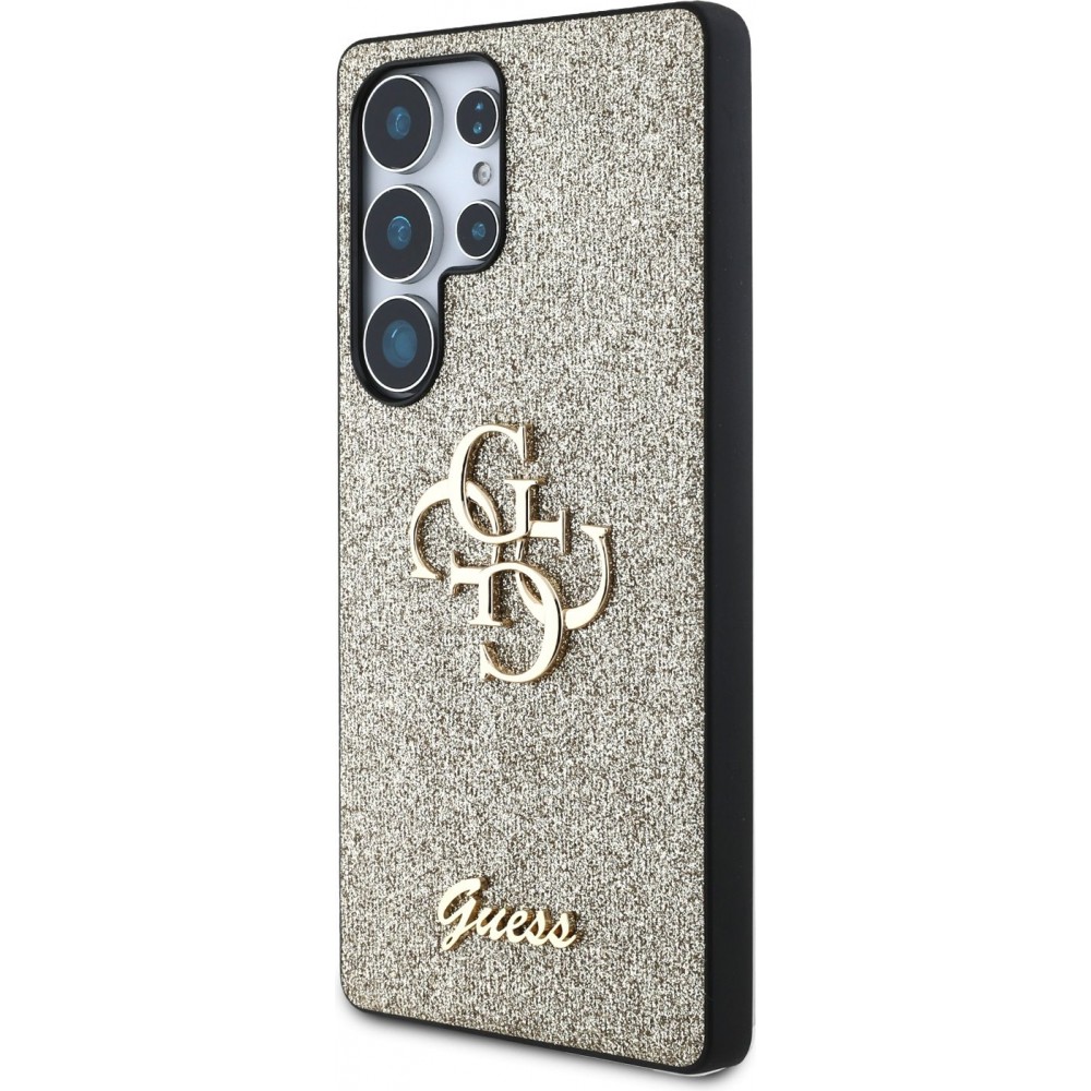 Galaxy S25 Ultra Case Hülle - Guess Metall-Logo 4G Glitzer Strass - Gold