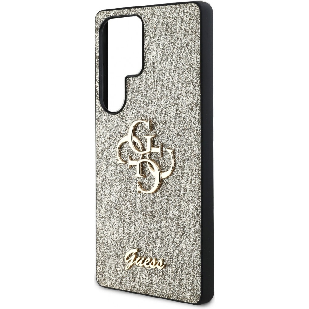 Galaxy S25 Ultra Case Hülle - Guess Metall-Logo 4G Glitzer Strass - Gold