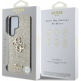 Galaxy S25 Ultra Case Hülle - Guess Metall-Logo 4G Glitzer Strass - Gold