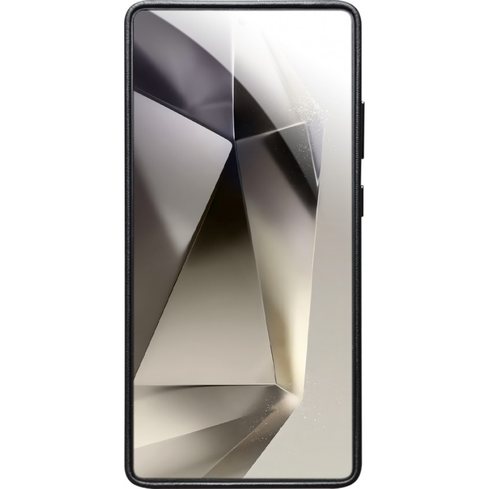 Hülle Samsung Galaxy S25 Ultra - Qialino Echtleder (MagSafe kompatibel) - Schwarz