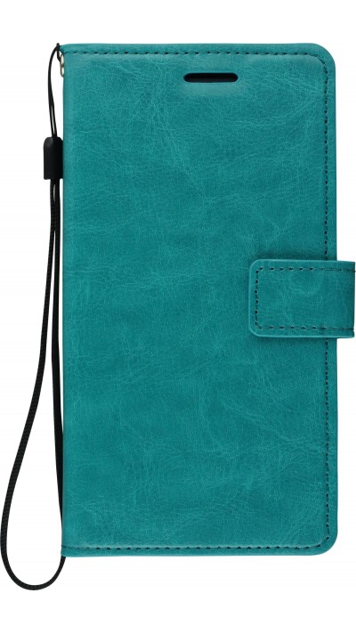 Hülle Samsung Galaxy S9 - Premium Flip Leder Tasche - Türkis