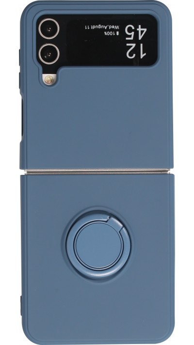 Galaxy Z Flip4 Case Hülle - Soft Touch mit Ring - Blau