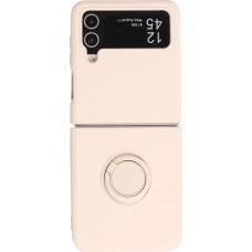Coque Samsung Galaxy Z Flip4 - Soft Touch avec anneau - Beige