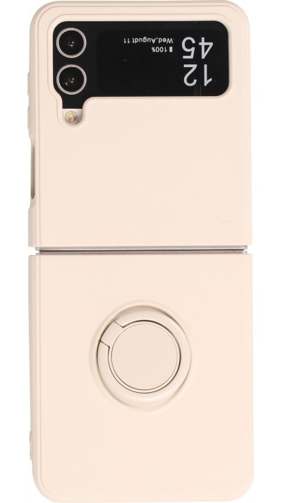 Galaxy Z Flip4 Case Hülle - Soft Touch mit Ring - Beige