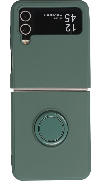 Galaxy Z Flip4 Case Hülle - Soft Touch mit Ring - Dunkelgrün