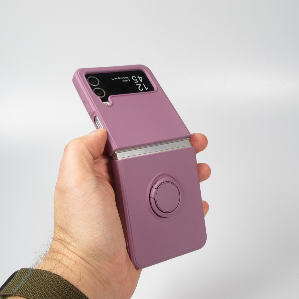 Galaxy Z Flip4 Case Hülle - Soft Touch mit Ring - Dunkelviolett