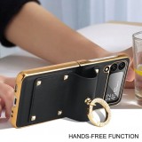 Coque Samsung Galaxy Z Flip4 - Luxury cuir anneau - Rose