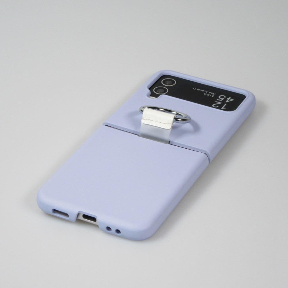 Galaxy Z Flip4 Case Hülle - Plastik mit Haltering - Hellblau
