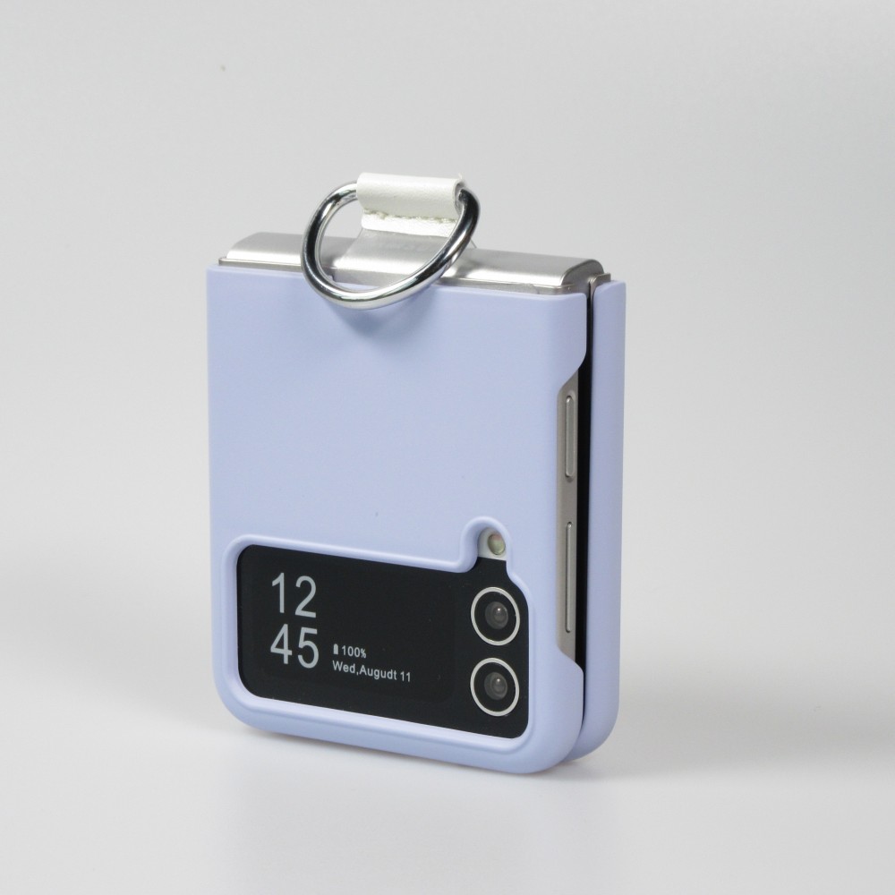 Galaxy Z Flip4 Case Hülle - Plastik mit Haltering - Hellblau