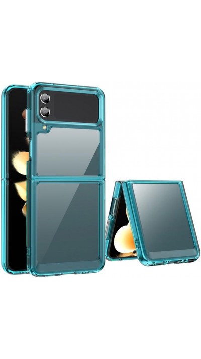 Galaxy Z Flip4 Case Hülle - Premium hybrid Schutzhülle / Shell Transparent Bumper Shockproof - Blau