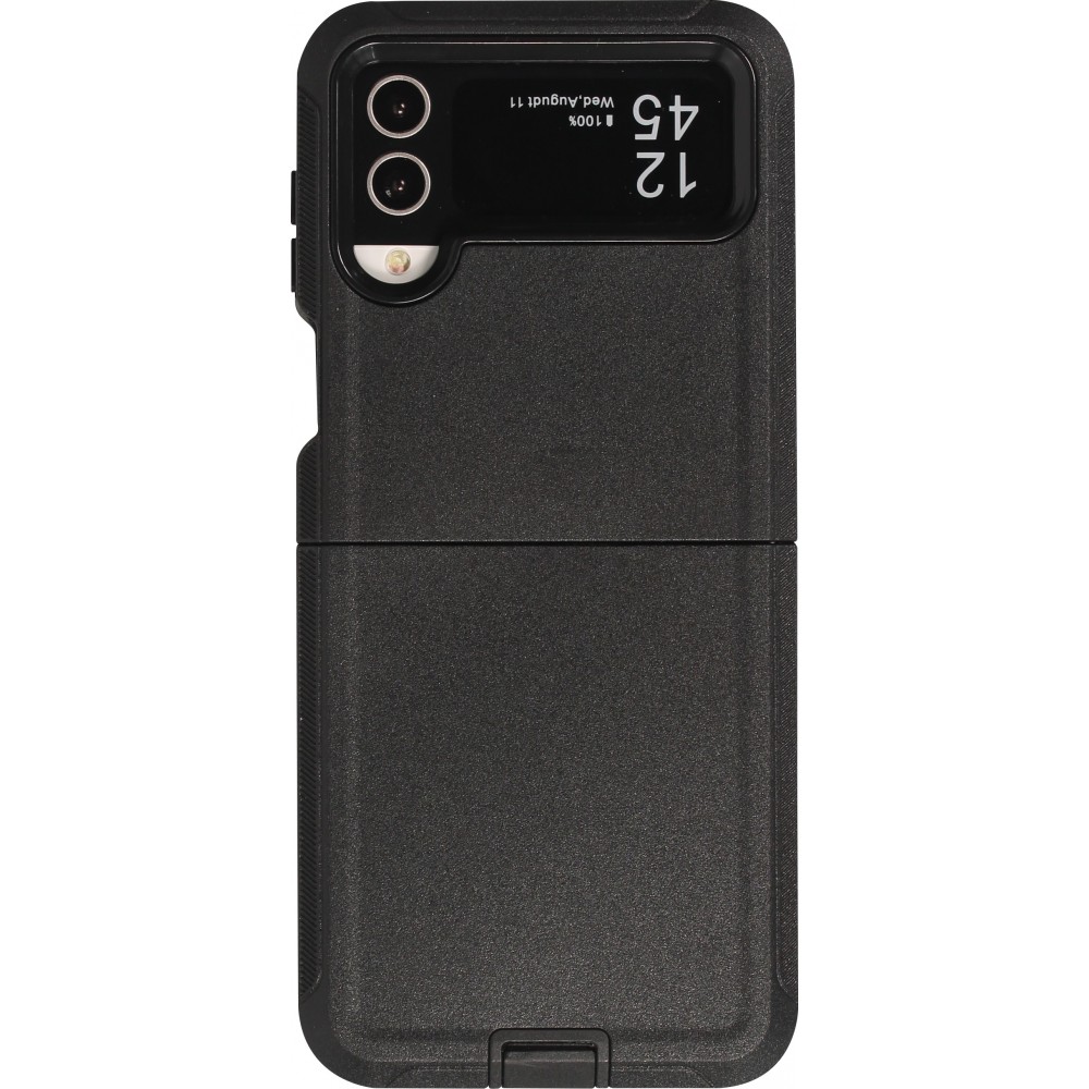 Galaxy Z Flip4 Case Hülle - Optimum-protect verstärktes Silikon mit Gürtelhalterung - Schwarz