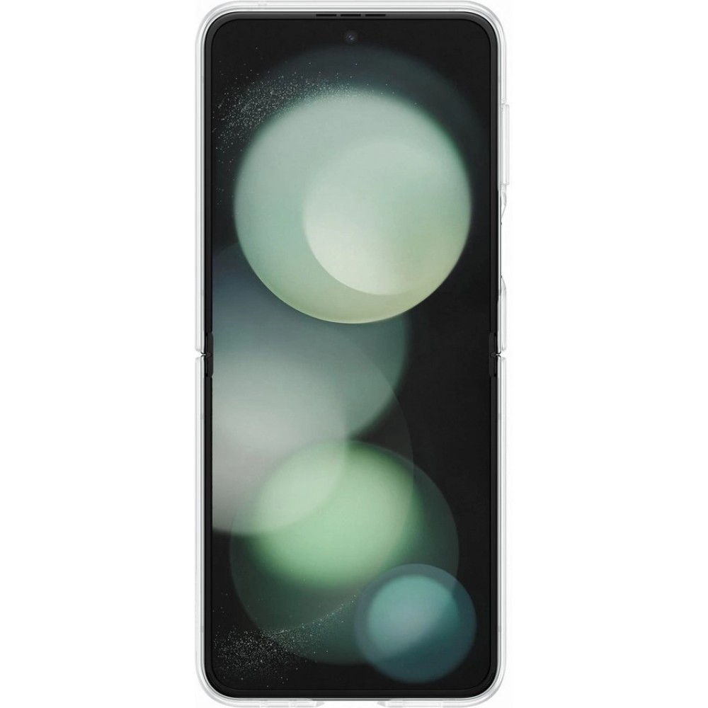 Coque Samsung Galaxy Z Flip5 - Coque transparente avec anneau de soutien + chargeur USB-C 25W (Samsung Starter Pack)
