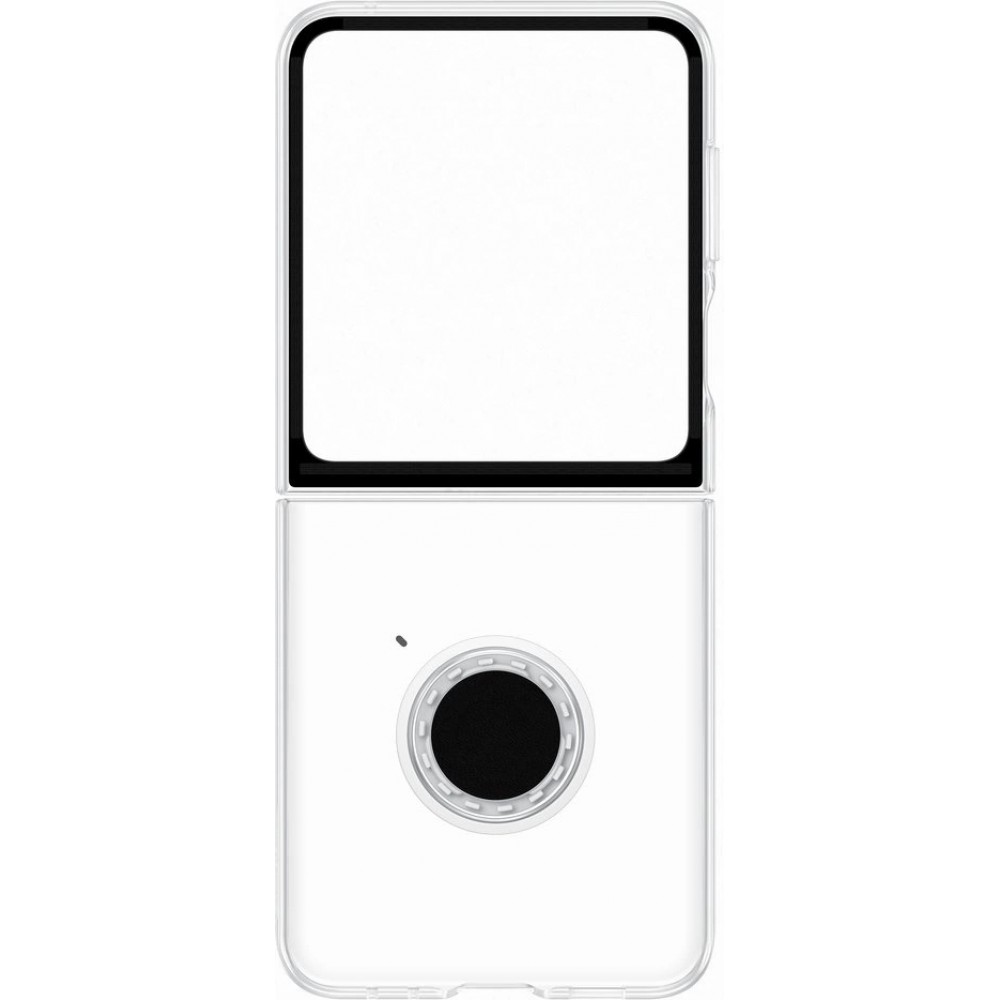 Coque Samsung Galaxy Z Flip5 - Coque transparente avec anneau de soutien + chargeur USB-C 25W (Samsung Starter Pack)