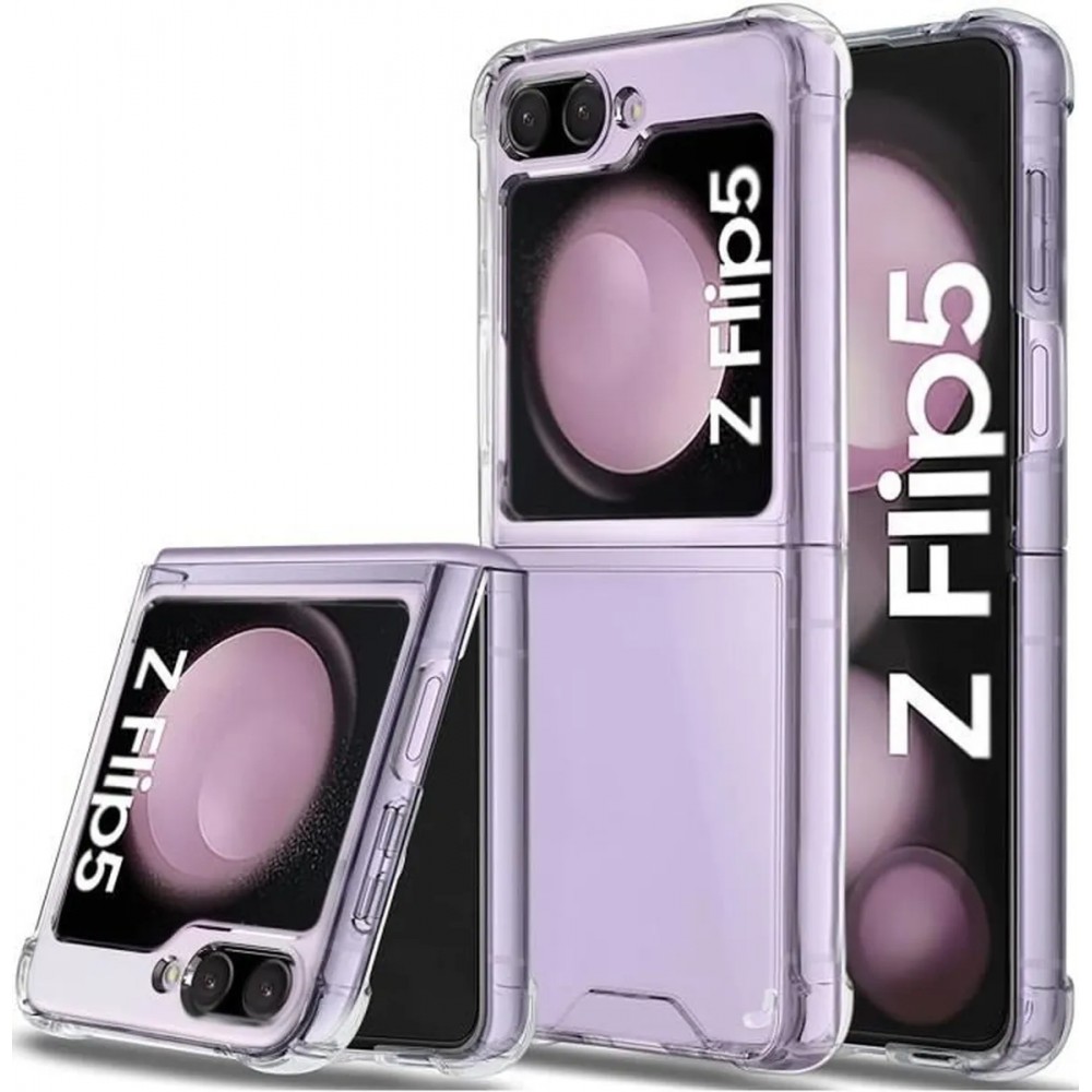 Case Hülle Samsung Galaxy Z Flip5 - Gummi Transparent Gel Bumper mit extra Schutz für Ecken Antischock