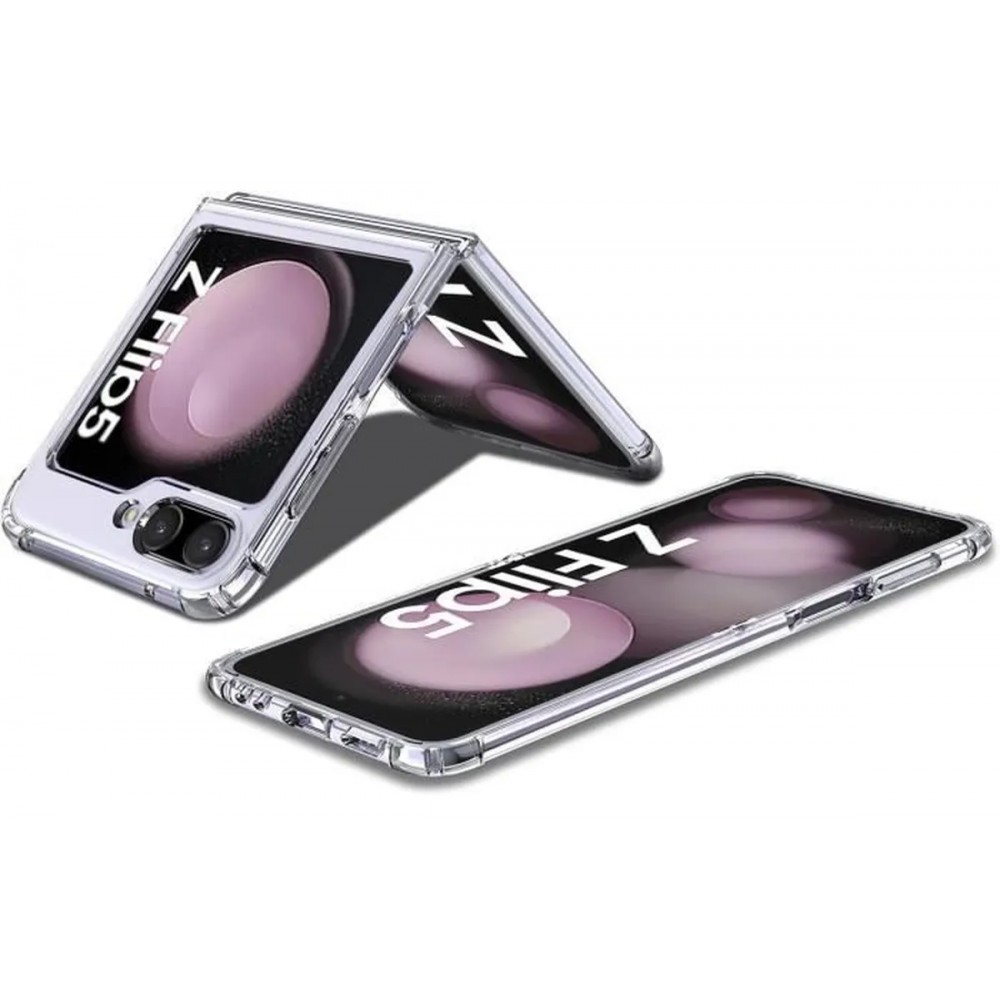 Case Hülle Samsung Galaxy Z Flip5 - Gummi Transparent Gel Bumper mit extra Schutz für Ecken Antischock