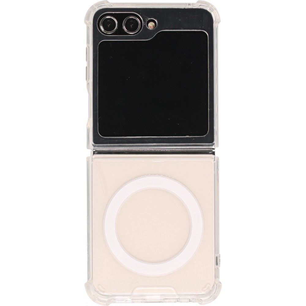 Galaxy Z Flip5 Case Hülle - Gummi transparent Bumper MagSafe kompatibel - Transparent