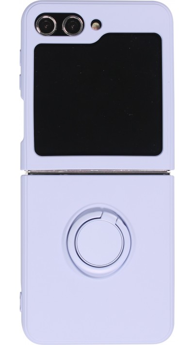 Galaxy Z Flip5 Case Hülle - Soft Touch mit Ring - Hellviolet