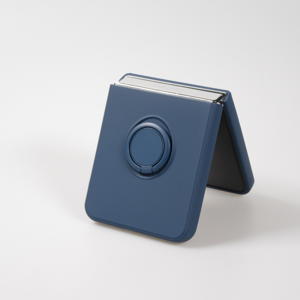 Galaxy Z Flip5 Case Hülle - Soft Touch mit Ring - Dunkelblau