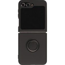 Galaxy Z Flip5 Case Hülle - Soft Touch mit Ring - Schwarz