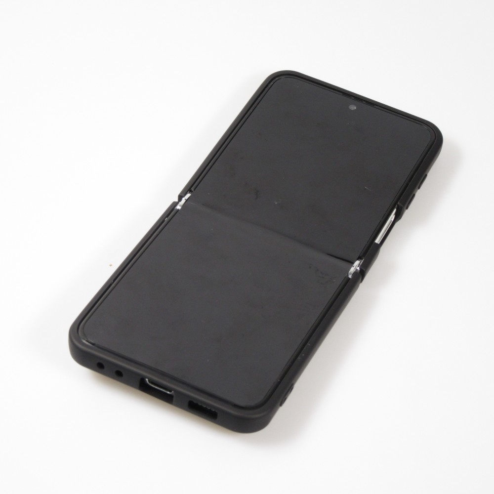 Galaxy Z Flip5 Case Hülle - Soft Touch mit Ring - Schwarz