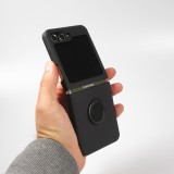Galaxy Z Flip5 Case Hülle - Soft Touch mit Ring - Schwarz
