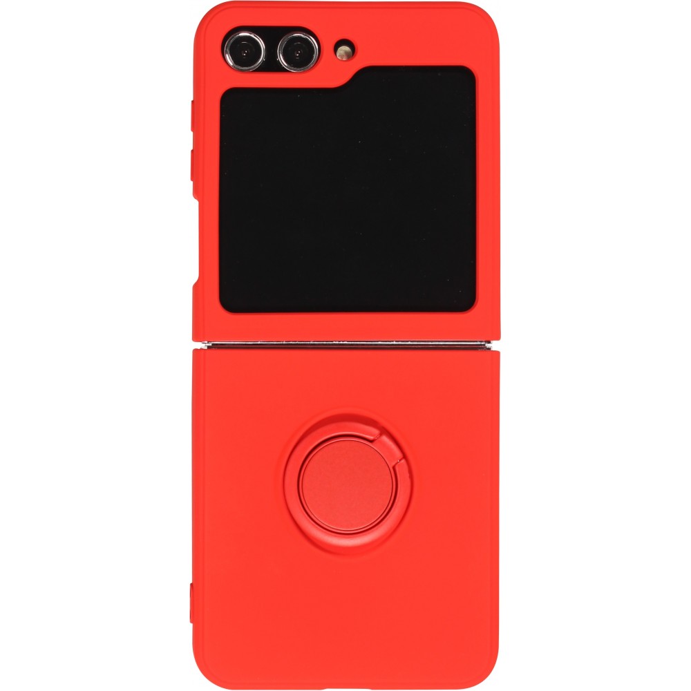 Galaxy Z Flip5 Case Hülle - Soft Touch mit Ring - Rot