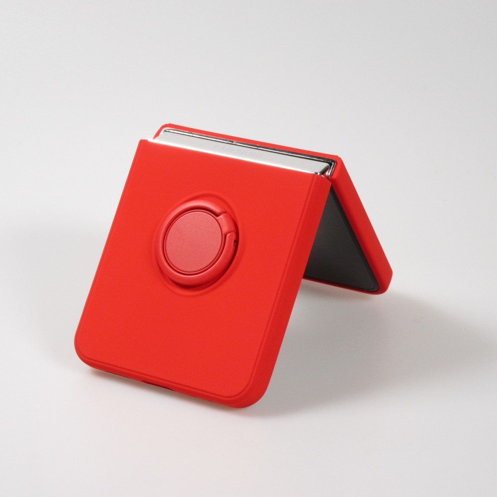 Galaxy Z Flip5 Case Hülle - Soft Touch mit Ring - Rot
