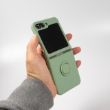 Galaxy Z Flip5 Case Hülle - Soft Touch mit Ring - Grün