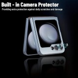 Galaxy Z Flip6 Case Hülle - Weiches faltbares Silikon mit MagSafe und Kameraschutz - Weiss