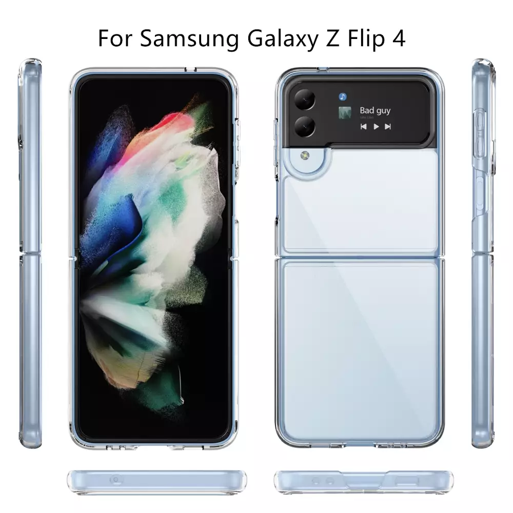 Galaxy Z Flip4 Case Hülle - Gummi Transparent Silikon Gel Simple Super Clear flexibel