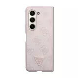 Samsung Galaxy Z Fold5 Case Hülle - Guess Monogramm Kunstleder Metall-Logo und Strass - Hellrosa