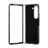 Coque Samsung Galaxy Z Fold5 - Karl Lagerfeld et Choupette similicuir saffiano avec logo métallique 3D - Noir