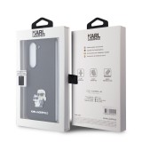 Coque Samsung Galaxy Z Fold5 - Karl Lagerfeld et Choupette similicuir saffiano avec logo métallique 3D - Noir