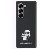 Galaxy Z Fold6 Case Hülle - Karl Lagerfeld Saffiano mit Karl und Choupette Metall-Logo - Schwarz