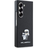 Galaxy Z Fold6 Case Hülle - Karl Lagerfeld Saffiano mit Karl und Choupette Metall-Logo - Schwarz