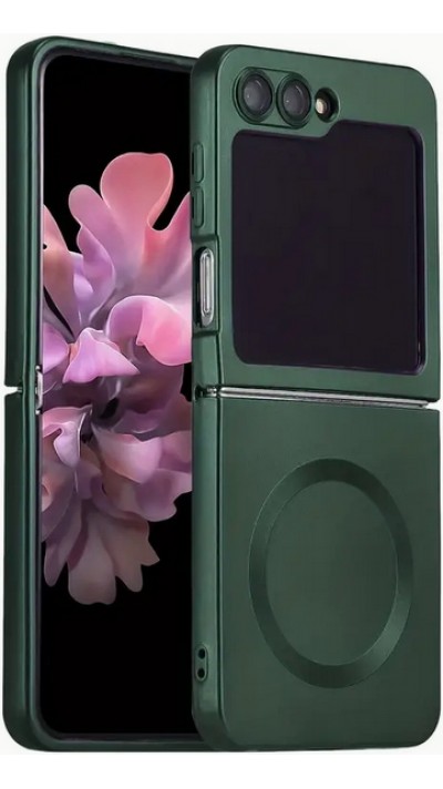 Galaxy Z Flip6 Case Hülle - Weiches faltbares Silikon mit MagSafe und Kameraschutz - Grün