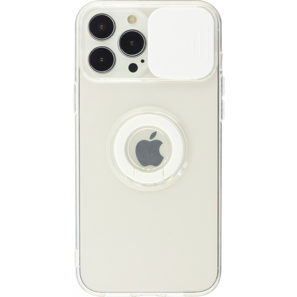 iPhone 13 Pro Max Case Hülle - mit Kamera-Slider und Ring - Weiss