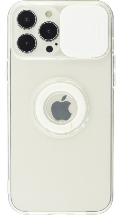 iPhone 14 Pro Max Case Hülle - mit Kamera-Slider und Ring - Weiss