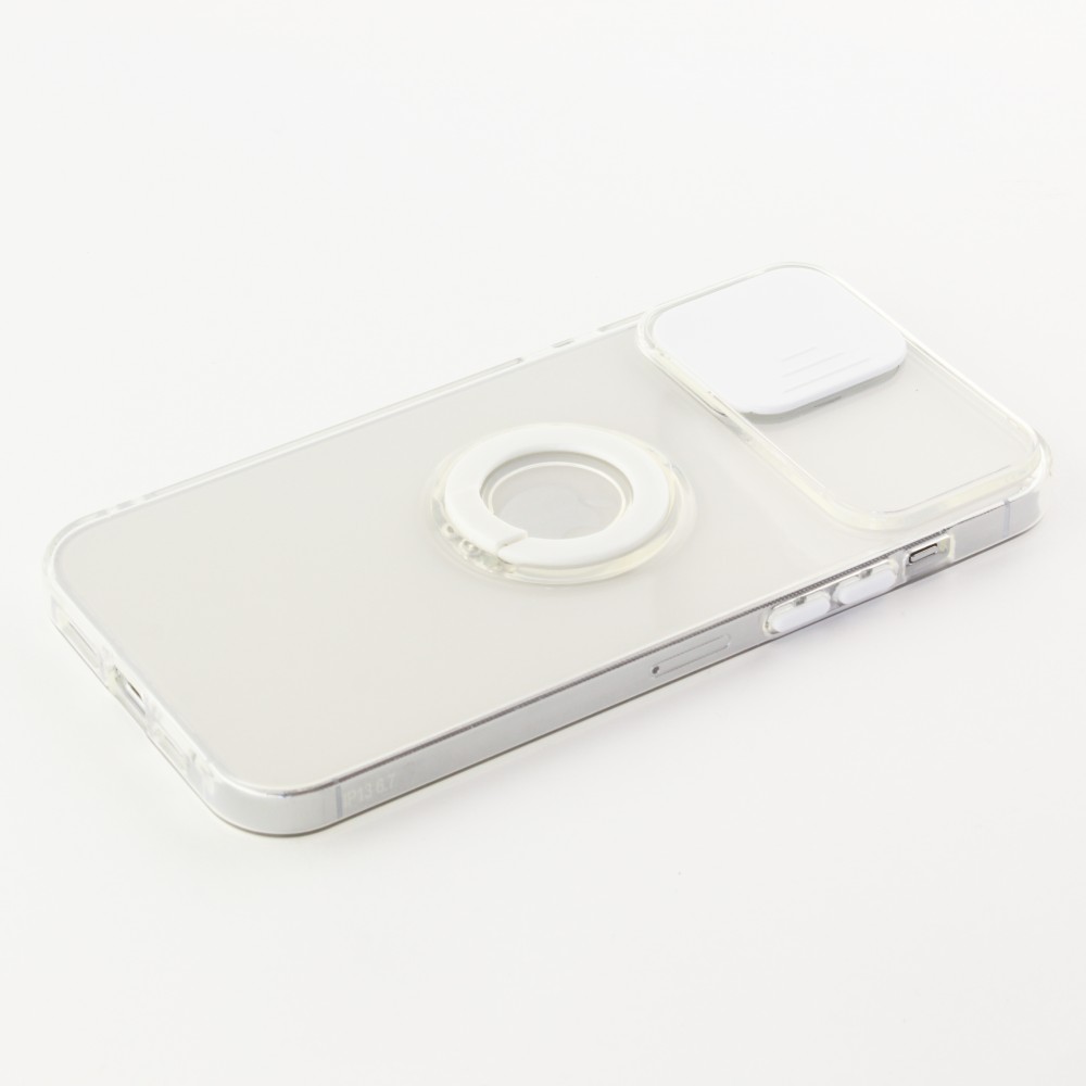 iPhone 13 Pro Max Case Hülle - mit Kamera-Slider und Ring - Weiss